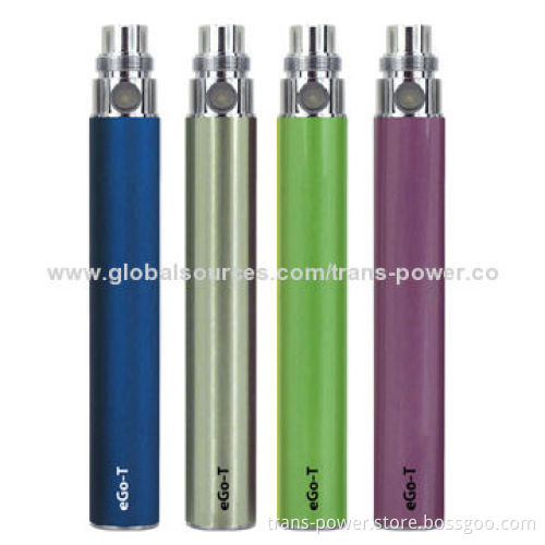 E-cigarette Popular Model eGo-T Batteries, 650/900/1,100mAh Battery Capacities, 510/eGo Thread